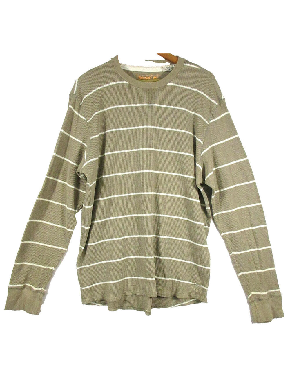 Timberland Womens Pullover Crew Neck Striped Sweater Long Sleeve Size XL Green